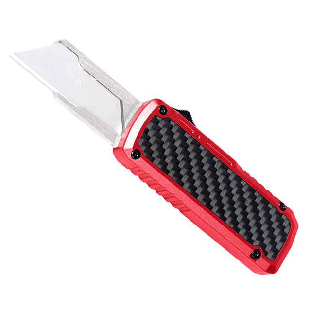 Cuchillo utilitario retr&aacute;ctil OTF con mango de aluminio